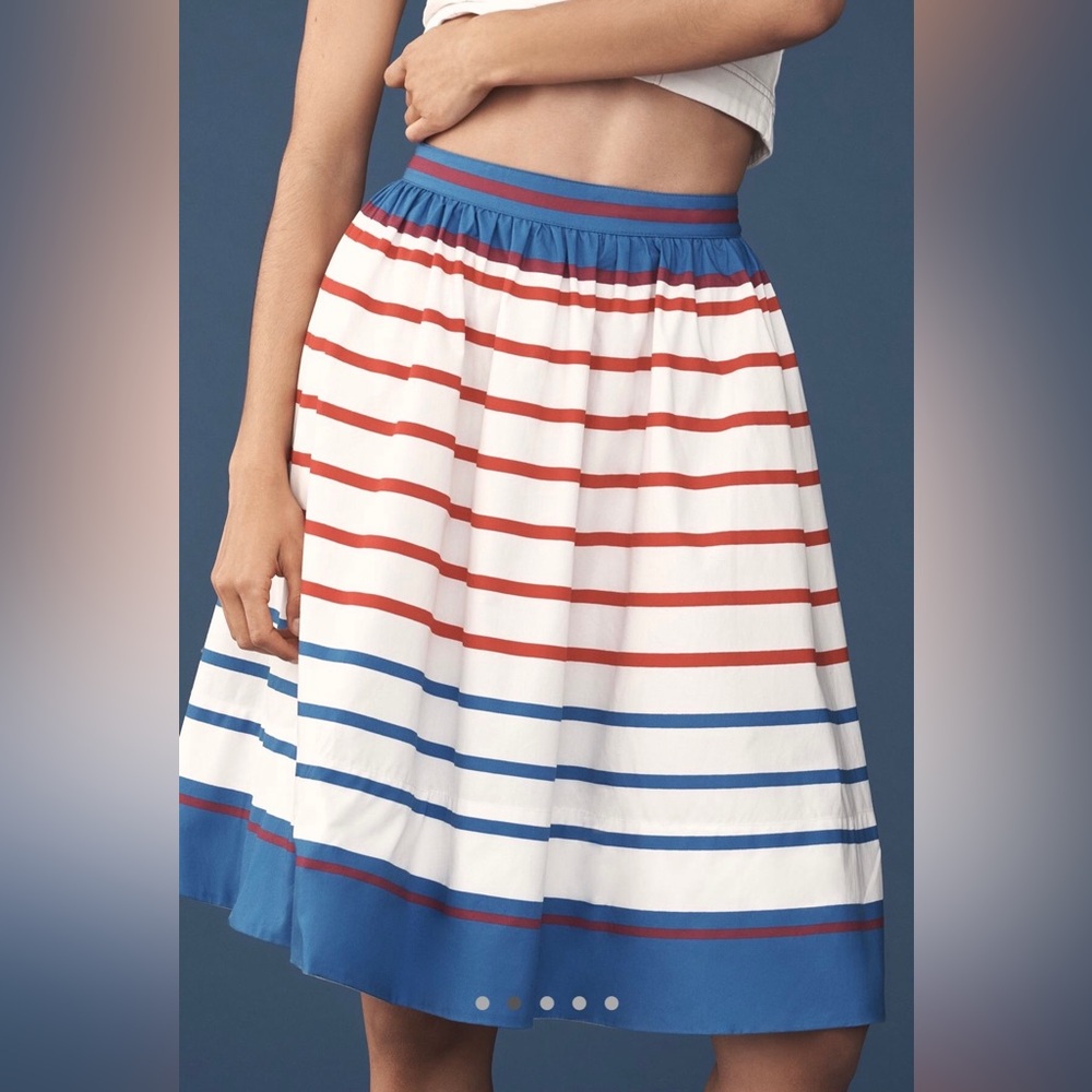 The Jacie Poplin Printed Knee-Length Skirt by Maeve - Picture 3 of 11